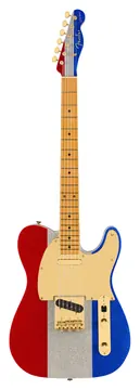 Fender Telecaster Signature Buck Owens Mn Red Silver Blue Sparkle