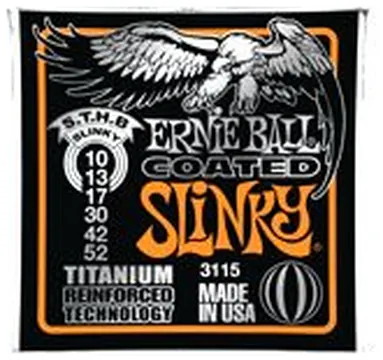 Ernie Ball EB-3115 E-Gitarren Saiten,Coated Slinky Titanium .010-.052