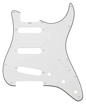 Fender Genuine Replacement Part 0094392049 pickguard Pure Vintage '65 Stratocaster 3-ply eggshell 11-hole with nitrocellulose finish