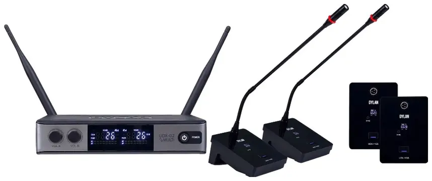 Dylan Microfone Dylan Gooseneck Sem Fio Duplo UDX 33