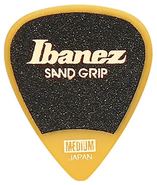 Ibanez PPA14MSG-YE Medium Sand Grip 1,0mm+ Grip Wizard Polyacetal Plektren, gelb (6Stück)