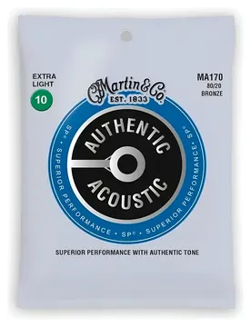 Martin Encordoamento P/ Violão Martin MA170 Authentic Series Aço 010
