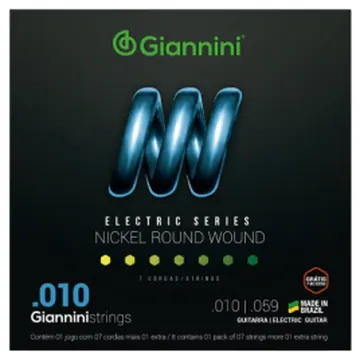 Giannini Encordoamento Giannini GEEGST 010 Nickel Round P/Guitarra 7C