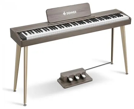Donner DDP-60 88-Key Semi-Weighted Upright Keyboard Piano - Grey