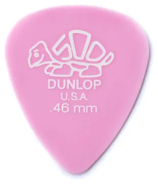 Dunlop 0.46mm Del 500 Pick, Light Pink, Players Pack of 12