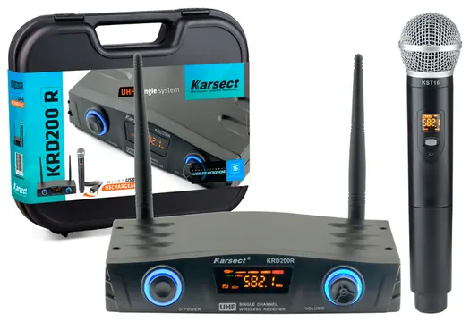 Karsect Microfone Karsect KRD200 R Single Mão Recarregável