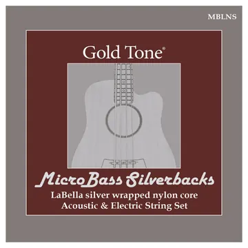 Gold Tone Labella 'silverback' SILBER-UMWICKELTE NYLON-SAITEN Für MICRO-BASS