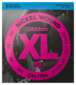 D'Addario EXL170S Short Bass Guitar Strings Nickel Wound