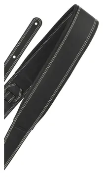Richter Springbreak I Nappa Guitar Strap Black / White Stitches - 1007