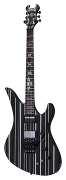 Schecter Signature Synyster Custom FR S GBKSS E-Gitarre, gloss black/silver stripes