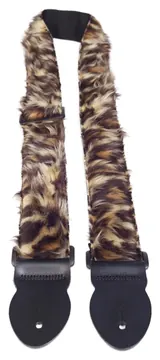 Levin 2" Webbing Furry Guitar Strap in Leopard (LS-G-WF-200-LEOPARD)