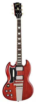 Epiphone inspired by Gibson Custom 1964 SG Standard with Maestro Vibrola Reissue Left Handed Cherry Red