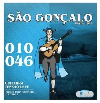 Sao Goncalo Encordoamento São Gonçalo Níquel para Guitarra Tensão Leve 010-046