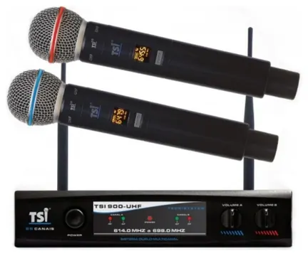 TSI Microfone Sem Fio TSI 900 UHF Mão Duplo