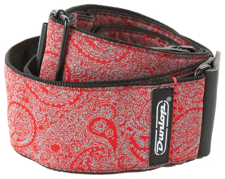 Dunlop D6711 Sangle Courroie Jacquard Paisley Red