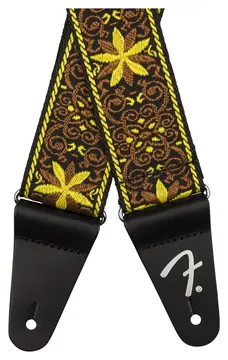 Fender Pasadena Woven Strap, Yellow Wallflower, 2"