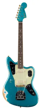 Fender custom shop 1965 Jaguar Heavy Relic touche palissandre Faded Ocean Turquoise