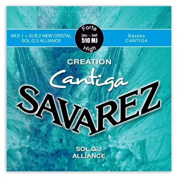 Jogo de Cordas Savarez 510MJ Creation Cantiga Tensão Alta para Guitarra Clássica