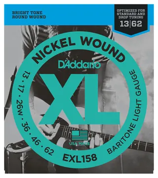 D'Addario EXL158 Baritone Guitar Light Electric Guitar Strings 13-62