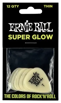 Ernie Ball 9224 Super Glow Pack 0,46mm Plektren Thin 12 Stück