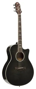 Crafter Cutaway Small Jumbo Electro Acoustic Guitar, Transparent Black NOBLE TBK