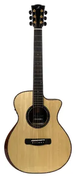 Merida Westerngitarre Procnias, vollmassive Fichte, Redwood OM Cutaway