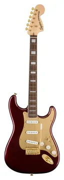 Squier 40th Anniversary Stratocaster Gold Edition Ruby Red Metallic