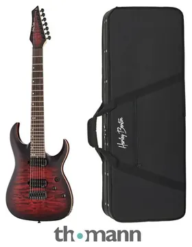 Harley Benton Amarok-7 BKRD Quilted B Bundle