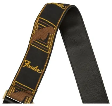 Fender Legacy Vintage Monogram Strap Black/Yellow/Brown Tracolla per chitarra