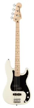 Squier Affinity Series™ Precision Bass® PJ, Maple Fingerboard, Black Pickguard, Olympic White