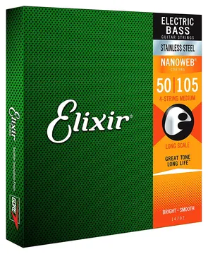 Elixir Nanoweb Stainless Steel 50-105 Bass Guitar Strings 100% Genuine