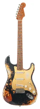 Fender Custom Shop 50's Stratocaster Dennis Galuszka Masterbuilt Black over Violin Burst Heavy Relic