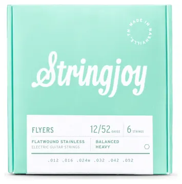 Stringjoy Flyers 12-52 Balanced Heavy Gauge - Flatwound Stainless Electric