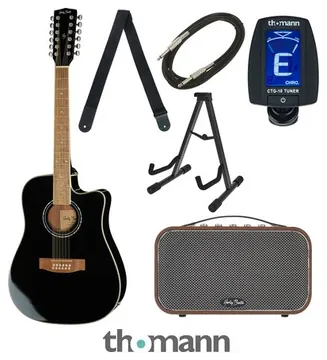 Harley Benton D-200CE-12BK Bundle