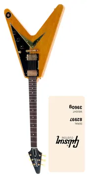Gibson Flying V Korina 1958 Zwarte slagplaat Naturel CS HRC #82997