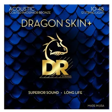 Dr Strings Dap-10/12 Dragon Skin+ Muta di corde per chitarra acustica 10-48