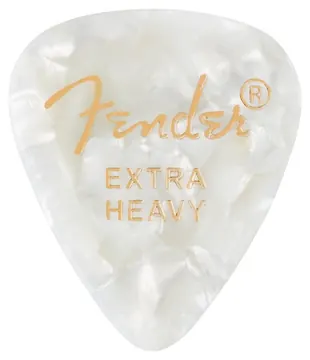 Fender 351 Premium Plectrums, Extra Heavy, White Moto, Set van 12