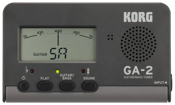 Korg GA-2 Gitarren/BassTuner, Stimmgerät mit Auto/Manual Modus, Klinkenbuchsen