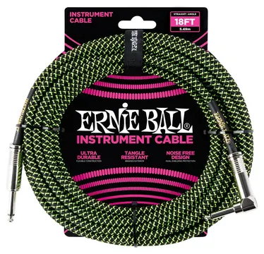 Ernie Ball 6082 Cavo Braided Black/Green 5,49 m