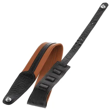 Gewa 531.382 Gitarrengurt Prestige 65 padded Security Locks Ledergurt (65mm), dry sand/black