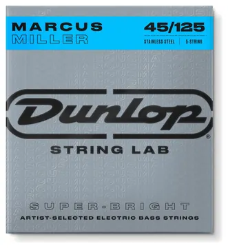 Jim Dunlop DBMMS45125 Marcus Miller Bass 45-125 Bass-Saiten, Signature, Stainless Steel, 5-Saiter