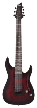 Schecter Omen Elite-7 7-snarig, Black Cherry Burst