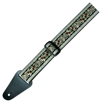 Correia Fire&stone Guitarra Folk Jacquard Preto Dourado Bril