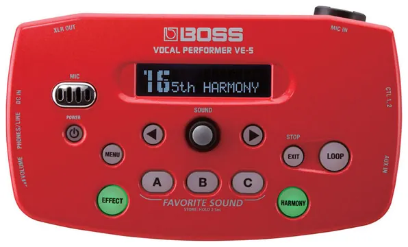 Boss VE-5 Red Vocal Performer 6 Effetti integrati