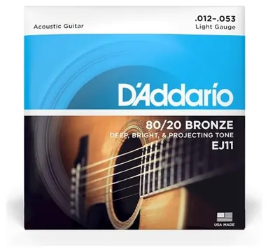 d'Addario EJ11 Muta di corde per chitarra acustica Light 012-053