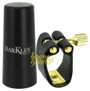 Barkley Abraçadeira Clarone Baixo Couro Sintético Preto Ferragens Douradas Barkley Cód. ABOCB