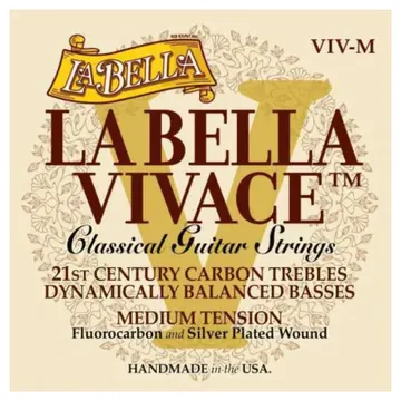 La Bella Encordoamento La Bella Vivace Carbon para Violão de Nylon em Tensão Média - VIV-M