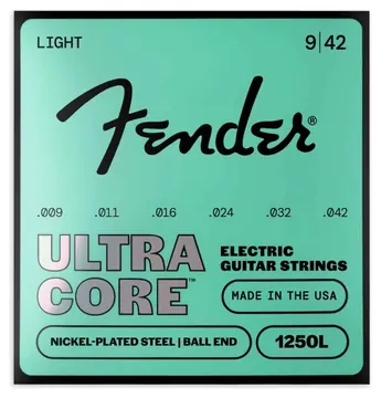 Jogo de Cordas Fender 1250L Nickel Plated Steel Ultracore 009-042 para Guitarra Elétrica