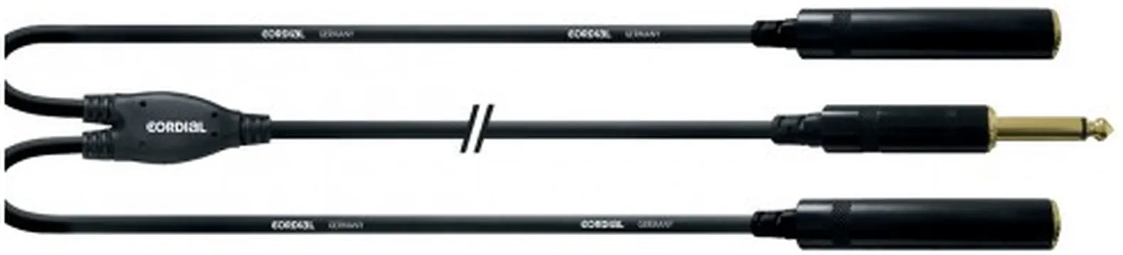 Cordial CFY03PGG Câble Y Jack Mono M./2 Jack Mono F. - 30cm