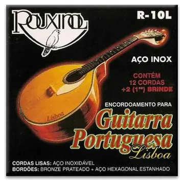 Jogo de Cordas Rouxinol R10L Guitarra Portuguesa Lisboa Aço Inox